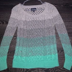 American Eagle Outfitters Grey/Teal Ombré sweater